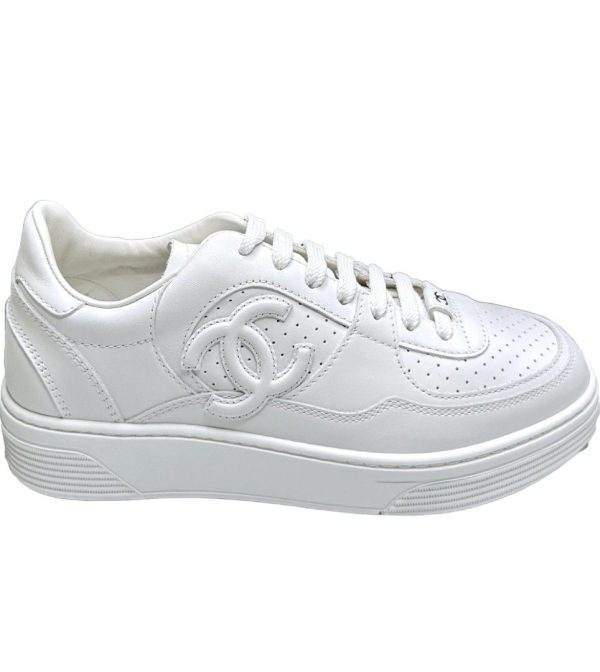 Chanel 23A Low-Top Sneakers – White Calfskin G45079