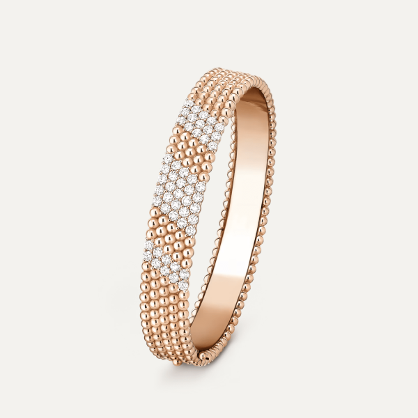 Van Cleef & Arpels Perlée diamonds bracelet, 5 rows, medium model