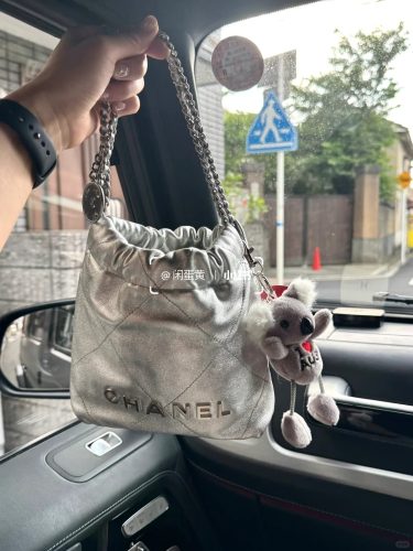 CHANEL 22 Mini Handbag Metallic Calfskin & Silver-Tone Metal 1 photo review
